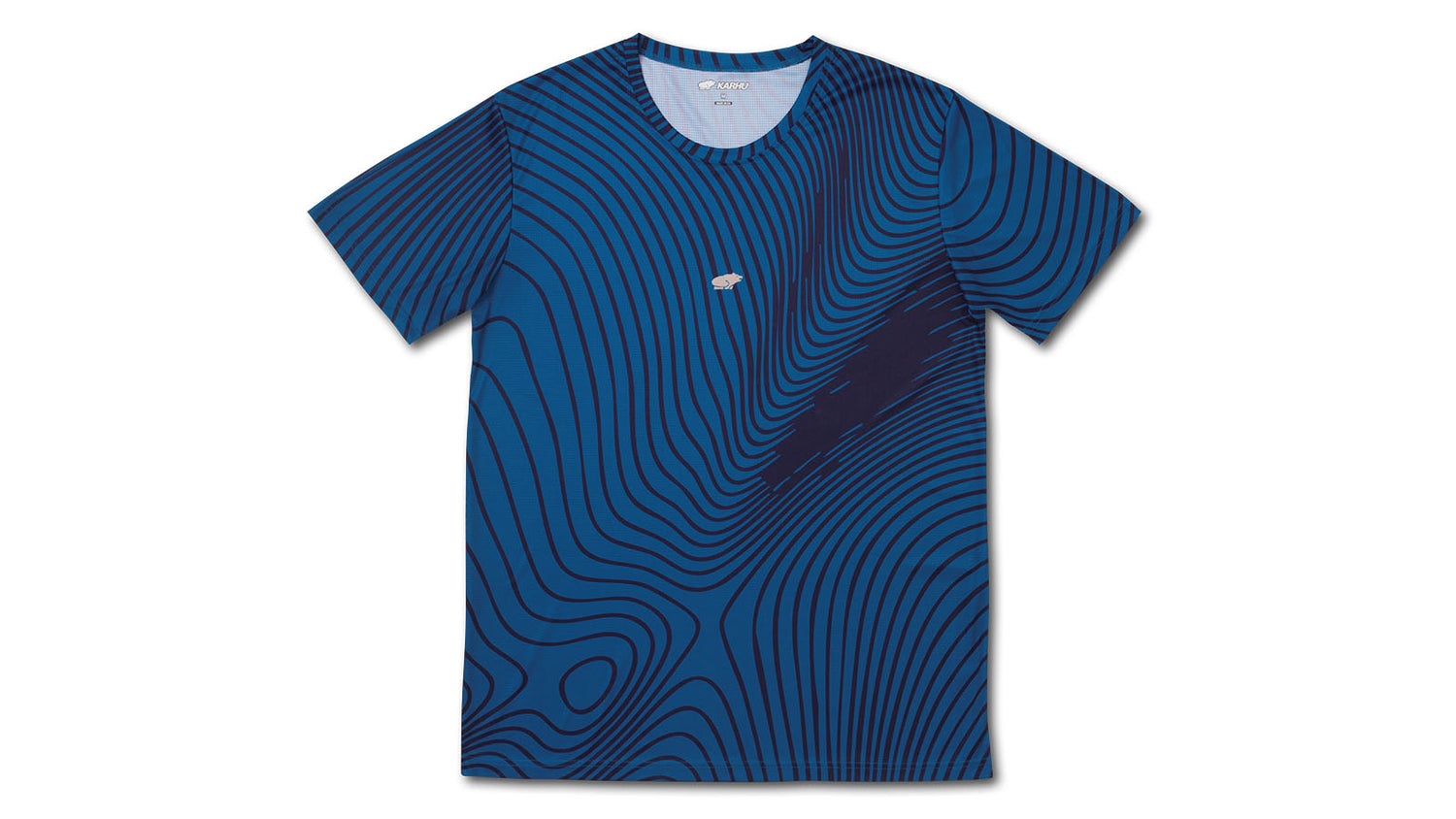 MEN'S RUNNING T–SHIRT - MOROCCAN BLUE / HUMMUS