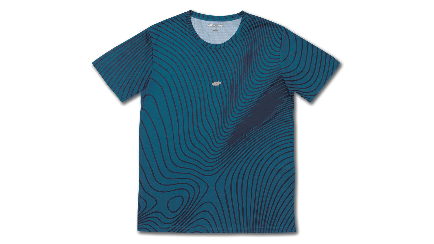 MEN'S RUNNING T–SHIRT - MOROCCAN BLUE / HUMMUS