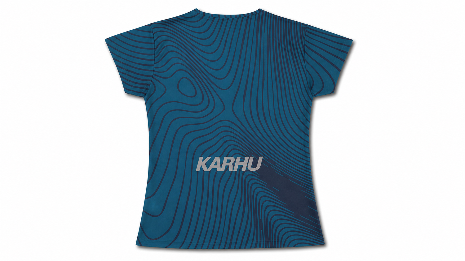 WOMEN'S RUNNING T–SHIRT - MOROCCAN BLUE / HUMMUS