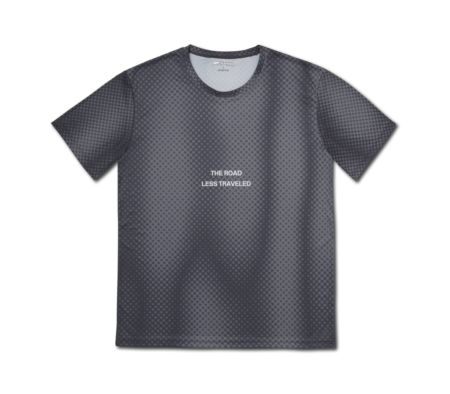 MEN'S RUNNING T-SHIRT - GREY GRADIENT / WHITE
