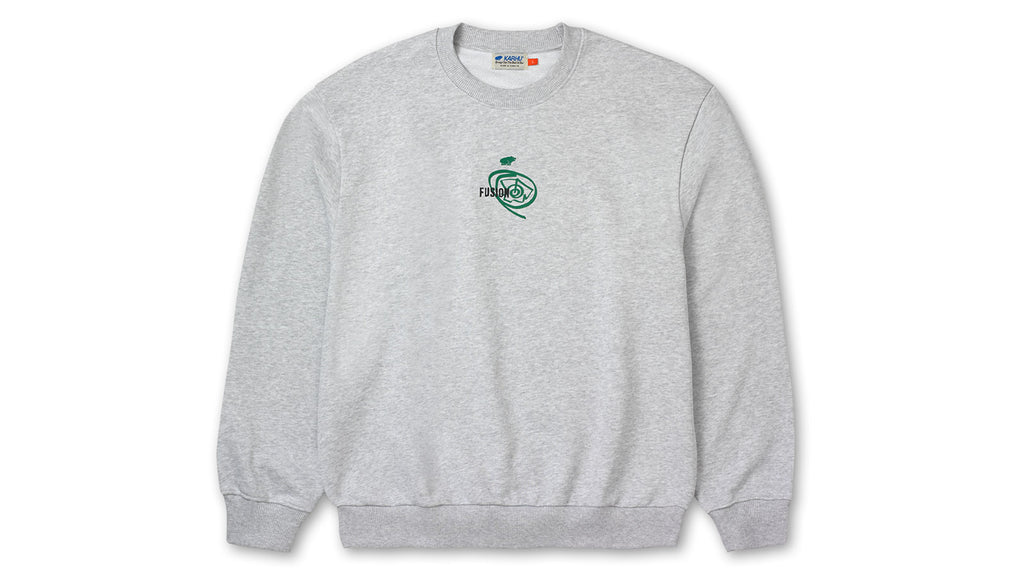 FUSION OG SWEATSHIRT - HEATHER GREY / ULTRAMARINE GREEN