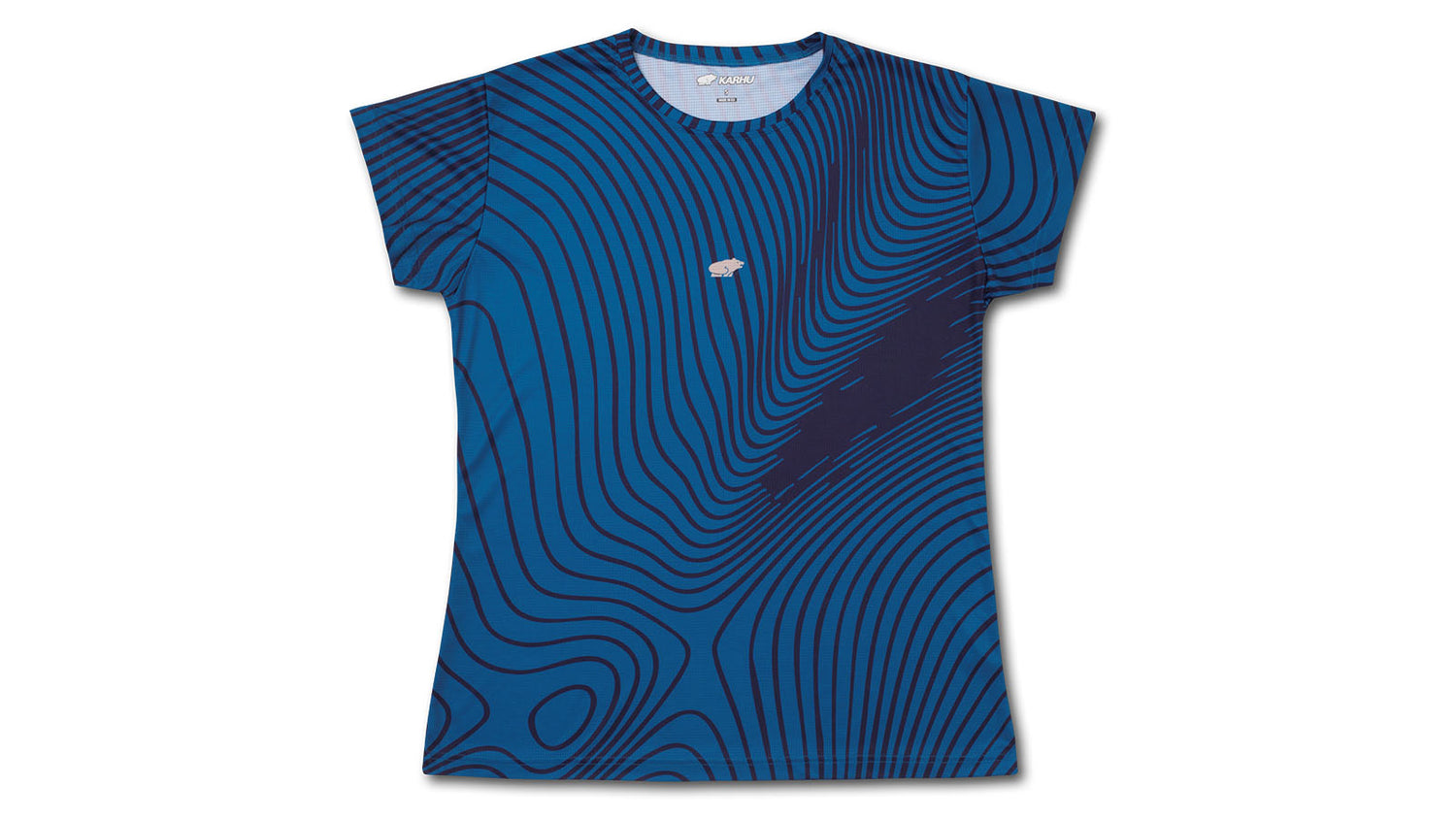 WOMEN'S RUNNING T–SHIRT - MOROCCAN BLUE / HUMMUS
