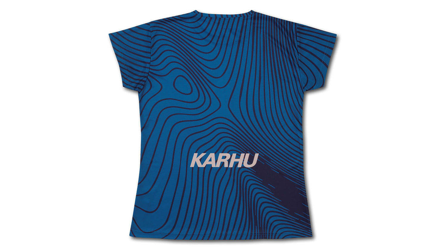 WOMEN'S RUNNING T–SHIRT - MOROCCAN BLUE / HUMMUS